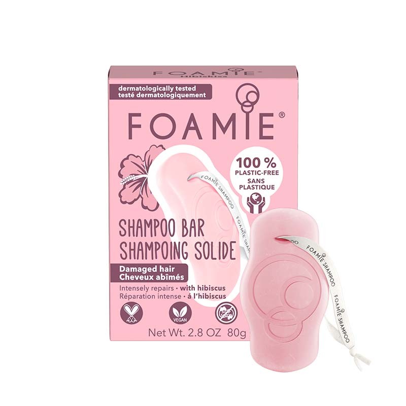 FOAMIE® - FOAMIE SHAMPOING SOLIDE 80G - CHEVEUX ABIMES / HIBISCUS